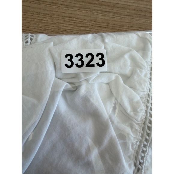 Banana Republic White Square Neck Pintuck Puff Sleeve Peasant Blouse Top Size L - Picture 9 of 9